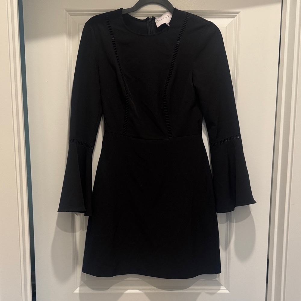 Charles Henry Black Bell Sleeve Dress
